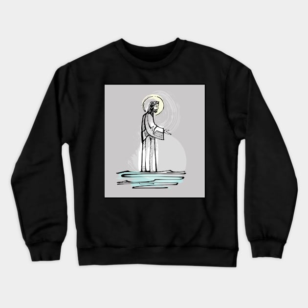 Jesus Christ illustration Crewneck Sweatshirt by bernardojbp